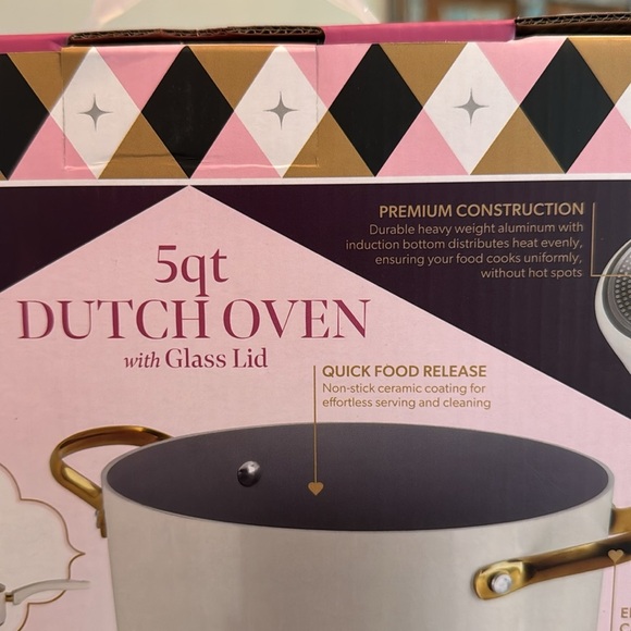 Paris Hilton White Dutch Oven with Glass Lid - Picture 6 of 9